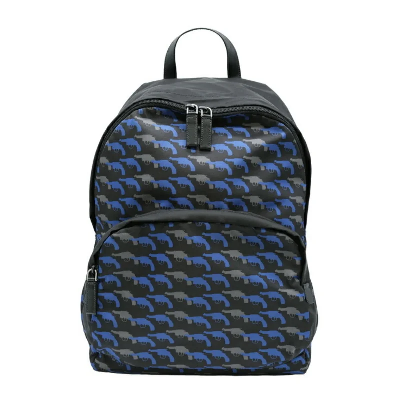 Handle bags with elegant gold-tone hardware -Prada  blue Nylon Leather Backpack (Pre-Owned)