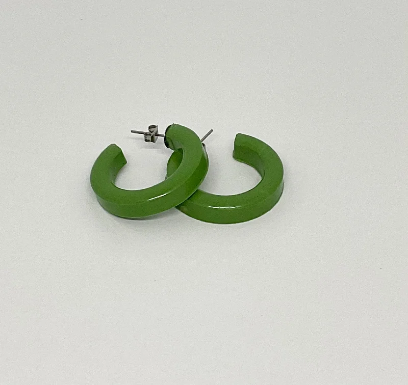 Drop Earrings for Engagement Party -Rosie Sml Olive Hoop Earrings