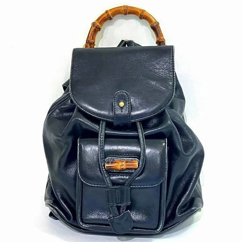 Reversible handle bags offering dual design styles -Gucci  Leather Backpack (Pre-Owned)