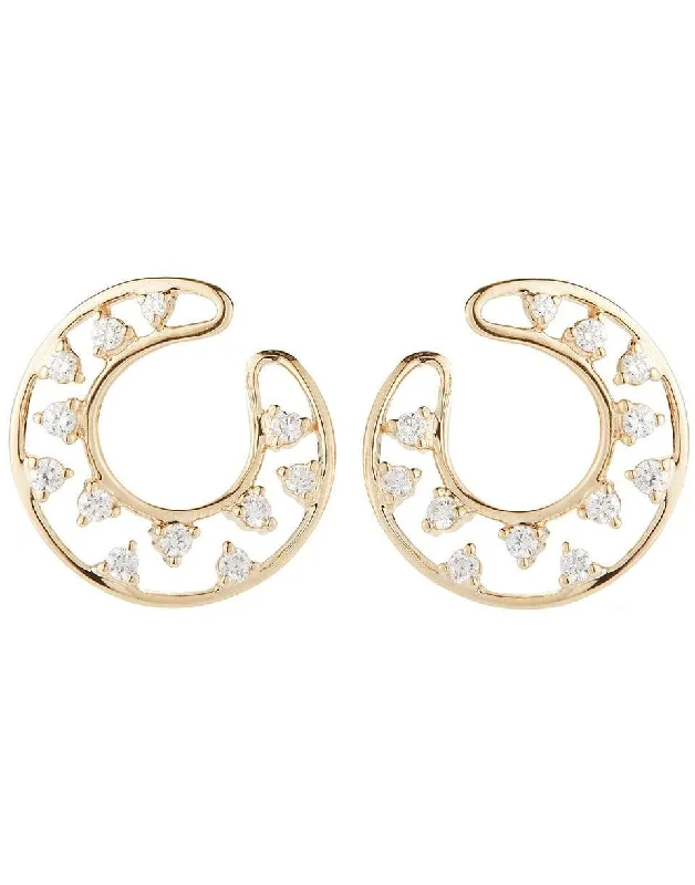 Drop Earrings for Wedding Ceremony -Diamond Front Hoop Earrings