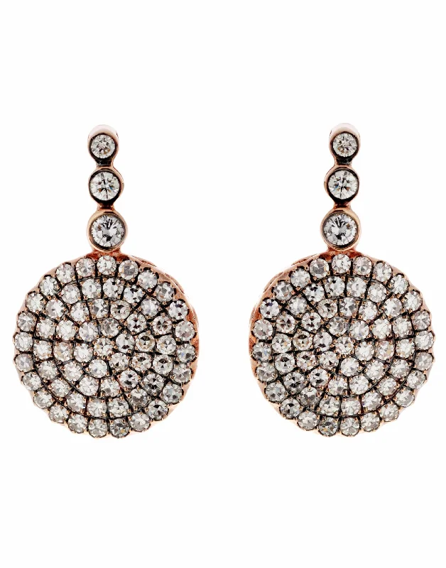 Diamond Circle Drop Earrings