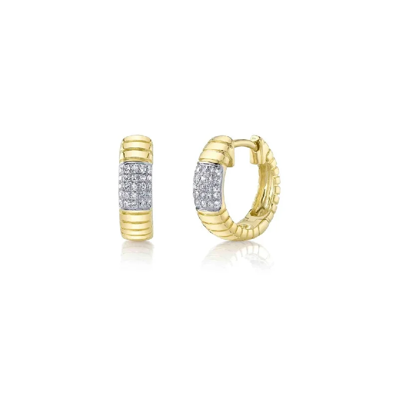 Best hoop earrings with floral designs for a feminine and delicate look-0.11 ctw Diamond Huggie Earrings