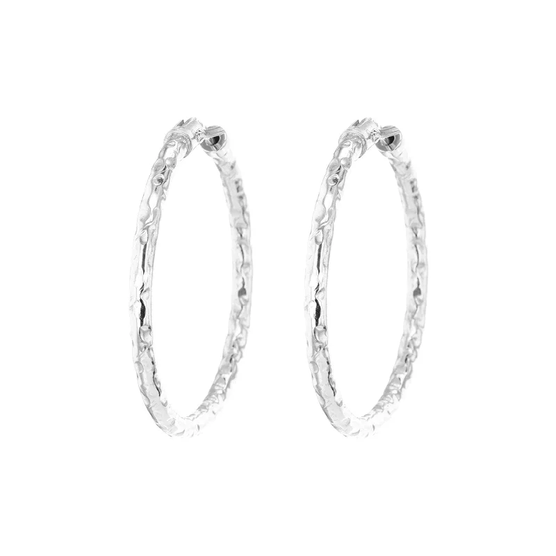 Best hoop earrings with Swarovski crystals for added sparkle and luxury-1.5" Sterling Silver Hoop Earrings