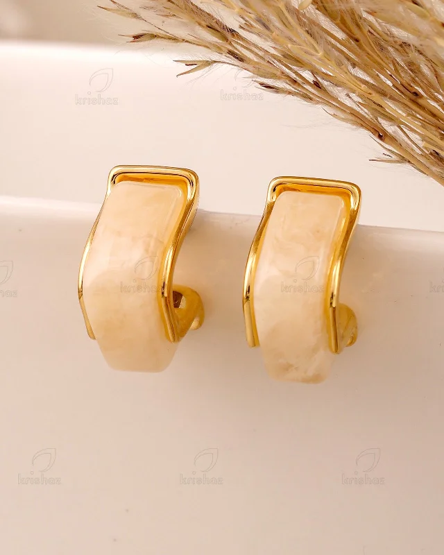 Hoop earrings with resin accents for a bold and colorful design-Addy Fashionable Studs