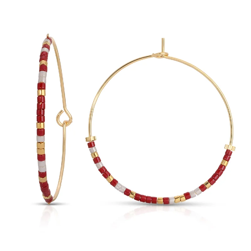 Hoop earrings with multi-tone finishes for a colorful and layered effect-Alpha Phi