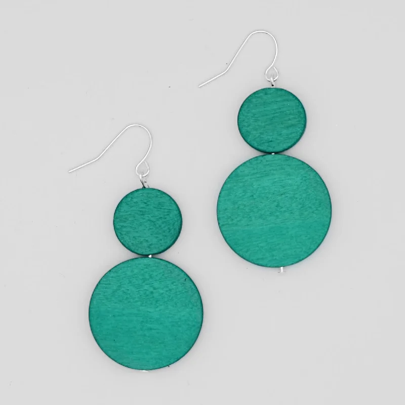 Hoop earrings with luxe velvet finishes for a rich and luxurious touch-Aqua Double Bead Sarah Earrings