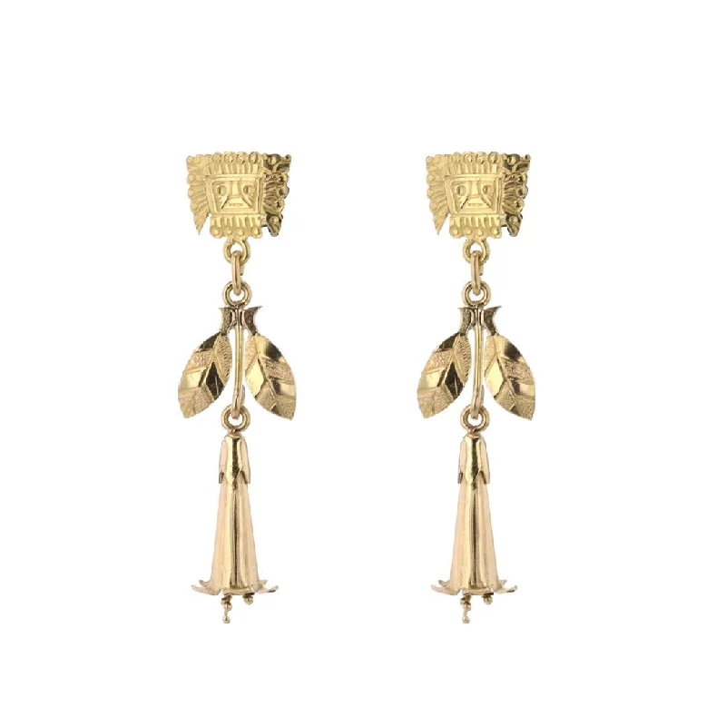 Best hoop earrings with intricate beaded details for a textured, stylish appearance-Aztec Drop Post Earrings