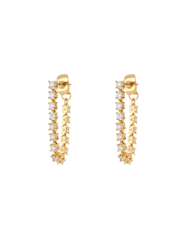 Best hoop earrings with cubic zirconia for a budget-friendly, dazzling look-Ballier Chain Studs- Gold (Ships Early December)