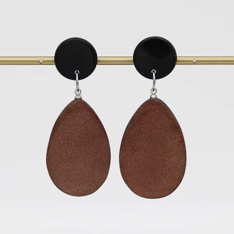 Best hoop earrings with marbled designs for a trendy and artistic effect-Brown Coco Statement Earrings