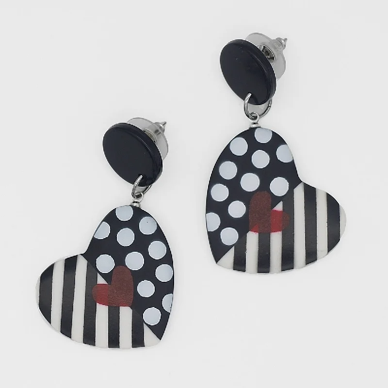 Hoop earrings with leather accents for a sleek and bold combination-Camila’s Heart Earrings