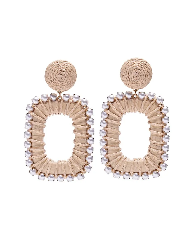 Stylish hoop earrings with diamond accents for an elegant and sparkling effect-Carolina Herrera Raffia-Wrapped Chain Earrings