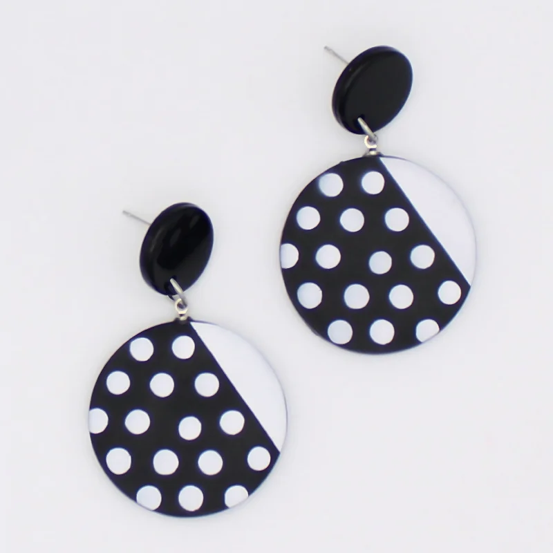 Best hoop earrings with custom engravings for a personalized and meaningful gift-Celine Black and White Statement Earrings