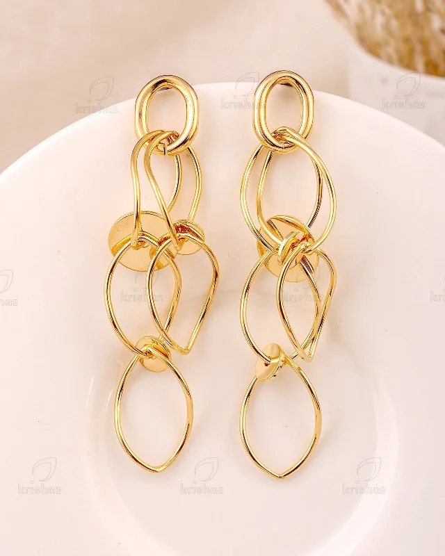 Hoop earrings with stacked layers for a bold and textured design-Chastity Fashionable Dangler