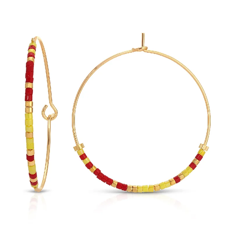 Hoop earrings with heart-shaped frames for a romantic and feminine look-Chi Omega