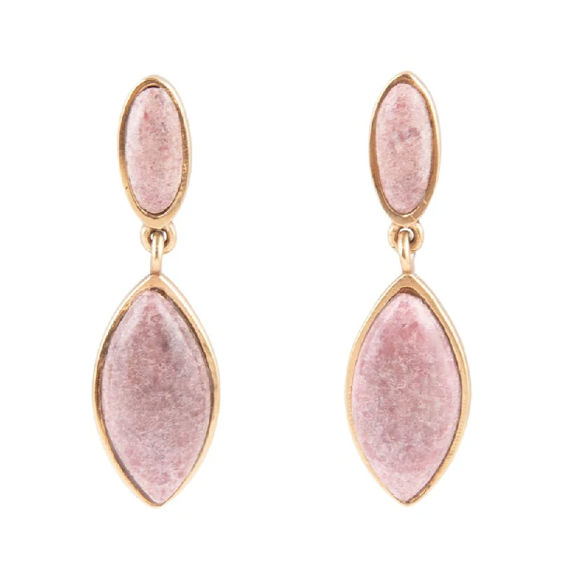 Best hoop earrings with twisted rope designs for a nautical-inspired style-Champion Double Drop Rhodonite Earrings