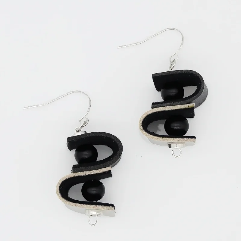 Best hoop earrings with custom designs for a personalized, unique accessory-DuoTone Leather Drop Earring