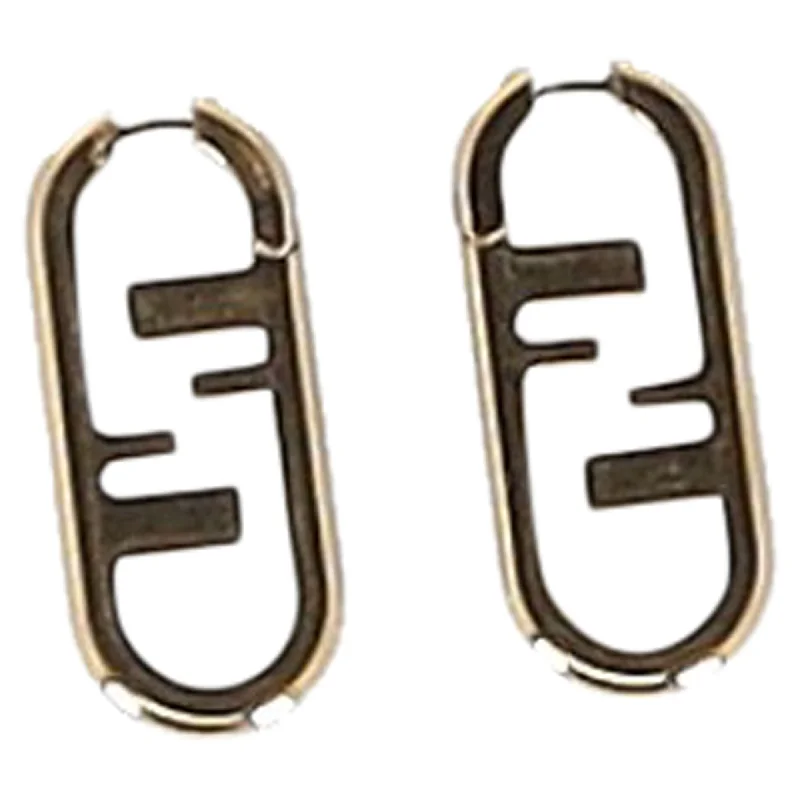 Hoop earrings with removable pendants for a versatile and customizable accessory-Fendi O’Lock Earrings in Gold Metal