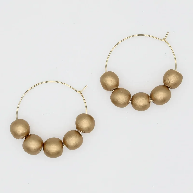 Best hoop earrings with satin ribbons for a soft, feminine appearance-Gold Hoop Dangle Earring