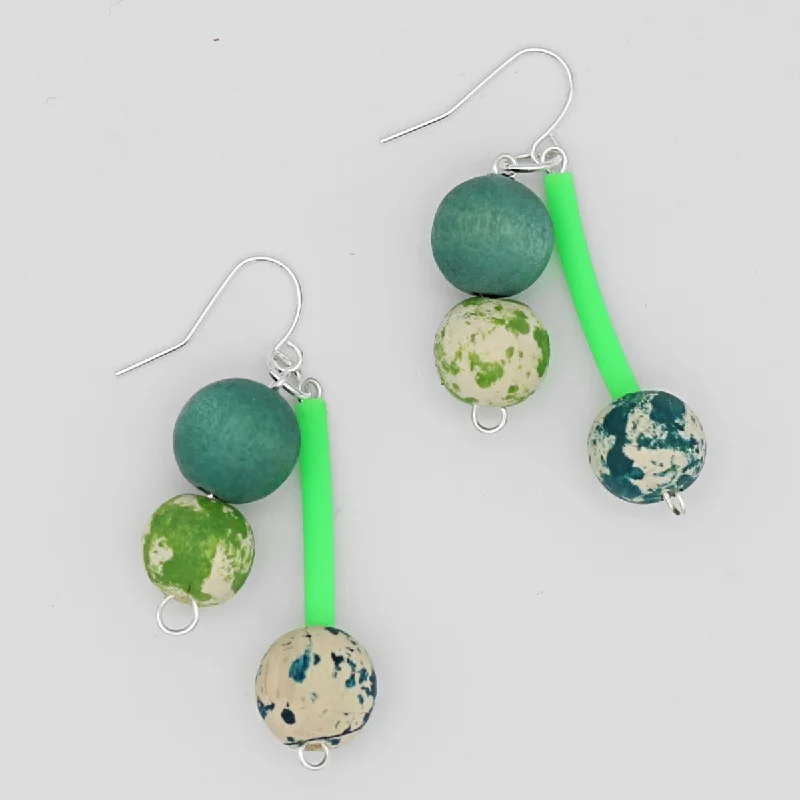 Hoop earrings with infinity loop designs for a continuous and eternal shape-Green Bead Jacie Dangle Earring