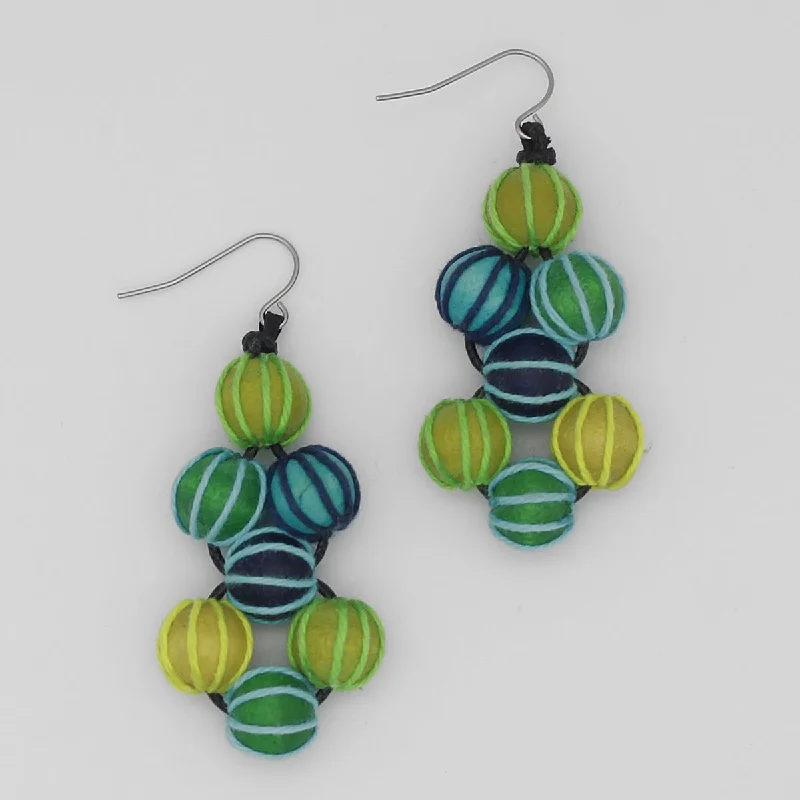 Hoop earrings with a matte black finish for a sleek, edgy vibe-Green Pamela Berries Earrings