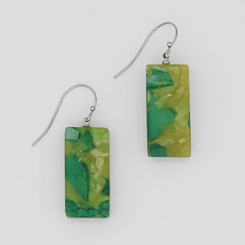 Best hoop earrings with blackened metal for an edgy and bold appearance-Green Vega Earrings