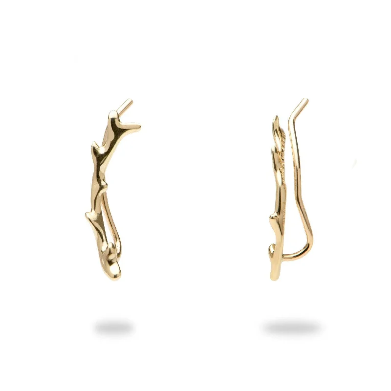 Best hoop earrings with tribal designs for a cultural and exotic aesthetic-Heritage Climber Earrings in Gold