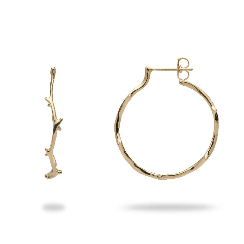 Hoop earrings with open designs for a modern, lighthearted vibe-Heritage Hoop Earrings in Gold - 25mm