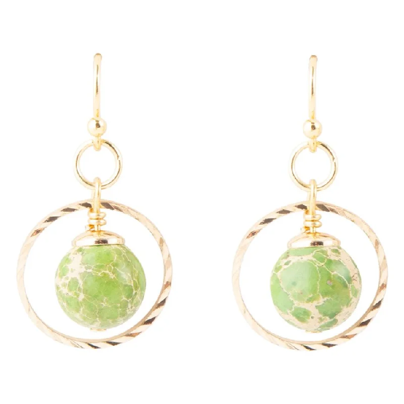 Hoop earrings with oversized designs for a bold, fashion-forward statement-In The Loop Green Jasper Earrings