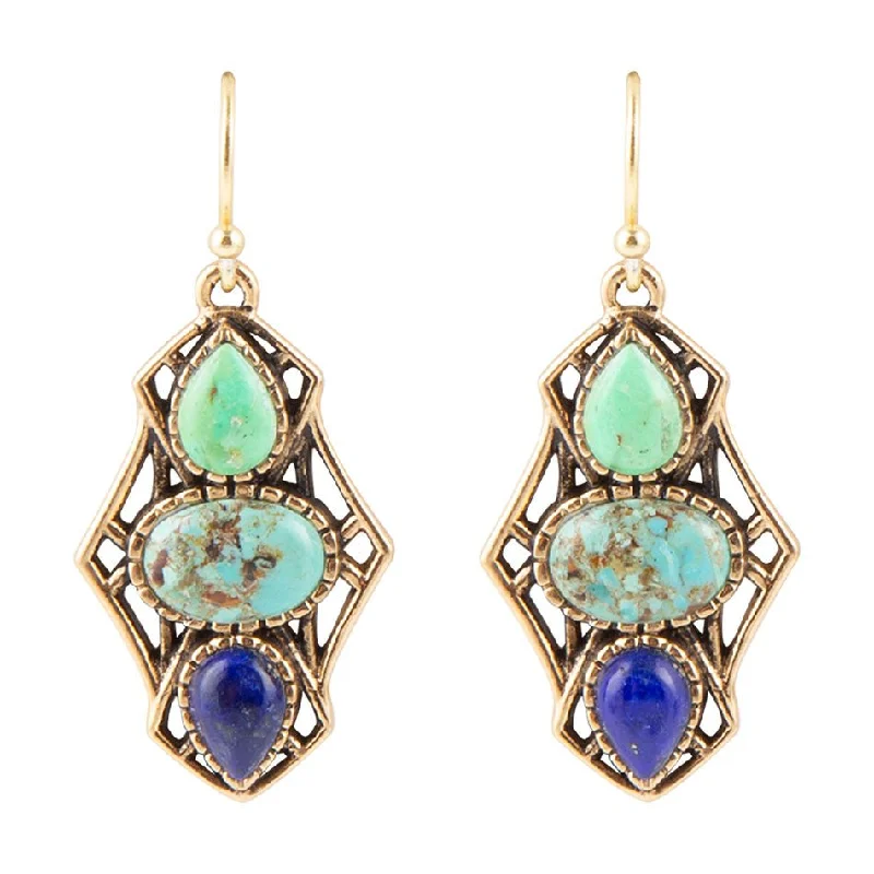 Hoop earrings with luxe velvet finishes for a rich and luxurious touch-Blue Hues Multi Stone Earring