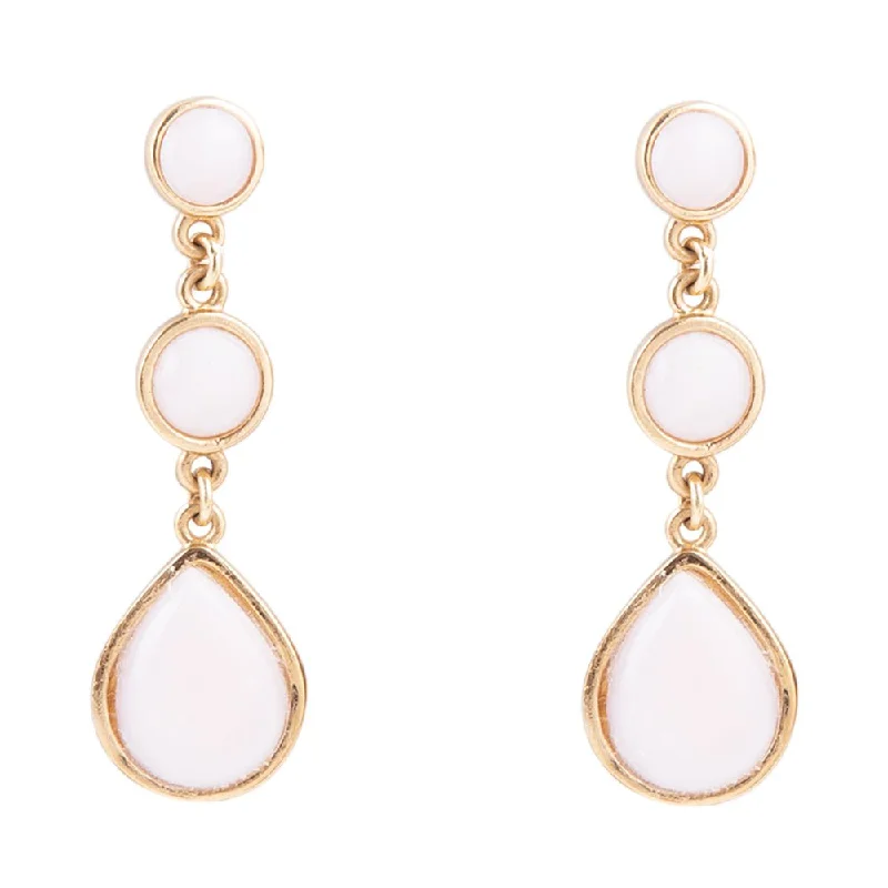 Best hoop earrings with matte finish for a sophisticated, understated design-Drops of Pink Opal Earrings