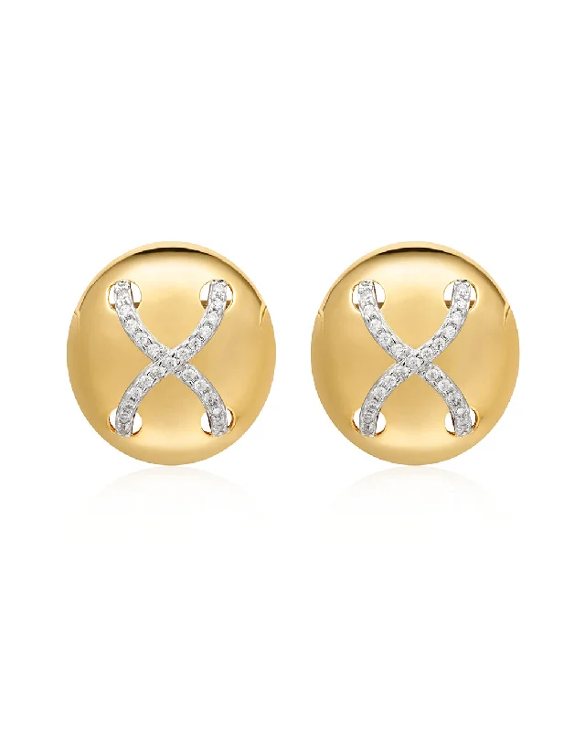 Hoop earrings with rhinestone-studded rims for a glamorous touch-Mariner Cross Studs