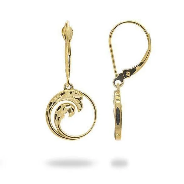 Hoop earrings with abstract wirework for an artistic, unique look-Nalu Earrings in Gold - 12mm