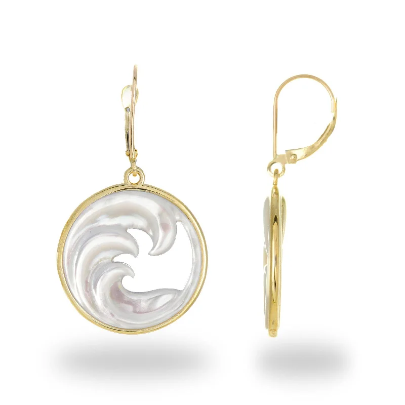 Best hoop earrings with angel wing accents for a spiritual and meaningful design-Nalu Mother of Pearl Earrings in Gold - 22mm