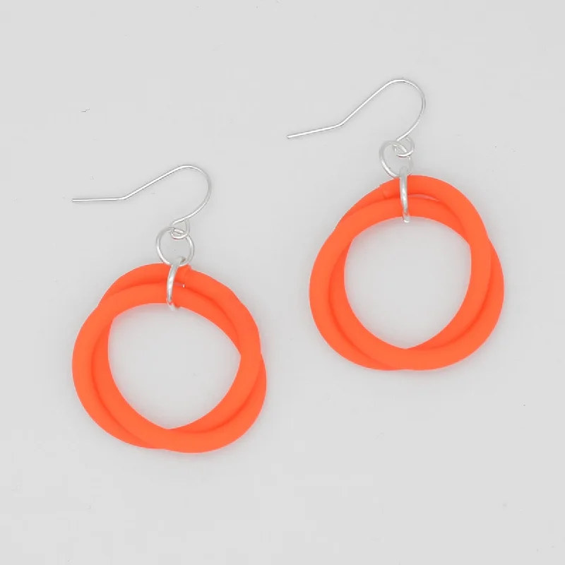 Hoop earrings with crescent moon shapes for a celestial and mystical appearance-Orange Cefalu Swirl Earring