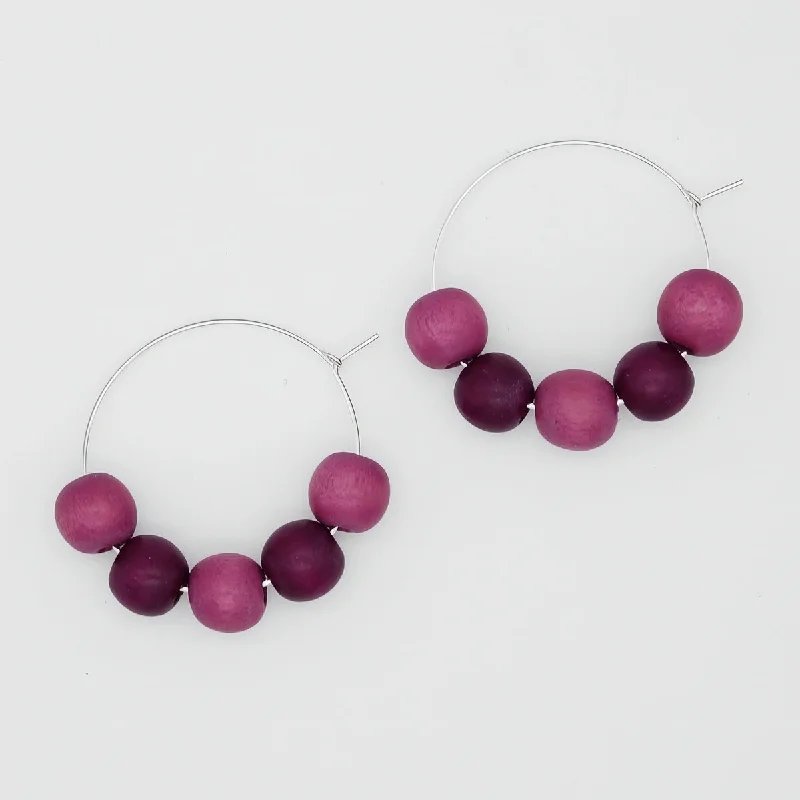 Best hoop earrings with snake-inspired designs for an edgy and fierce vibe-Fuchsia Hoop Dangle Earring