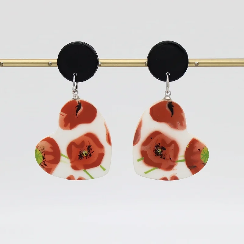 Best hoop earrings with infinity designs for a timeless and meaningful symbol-Poppies Heart Earrings