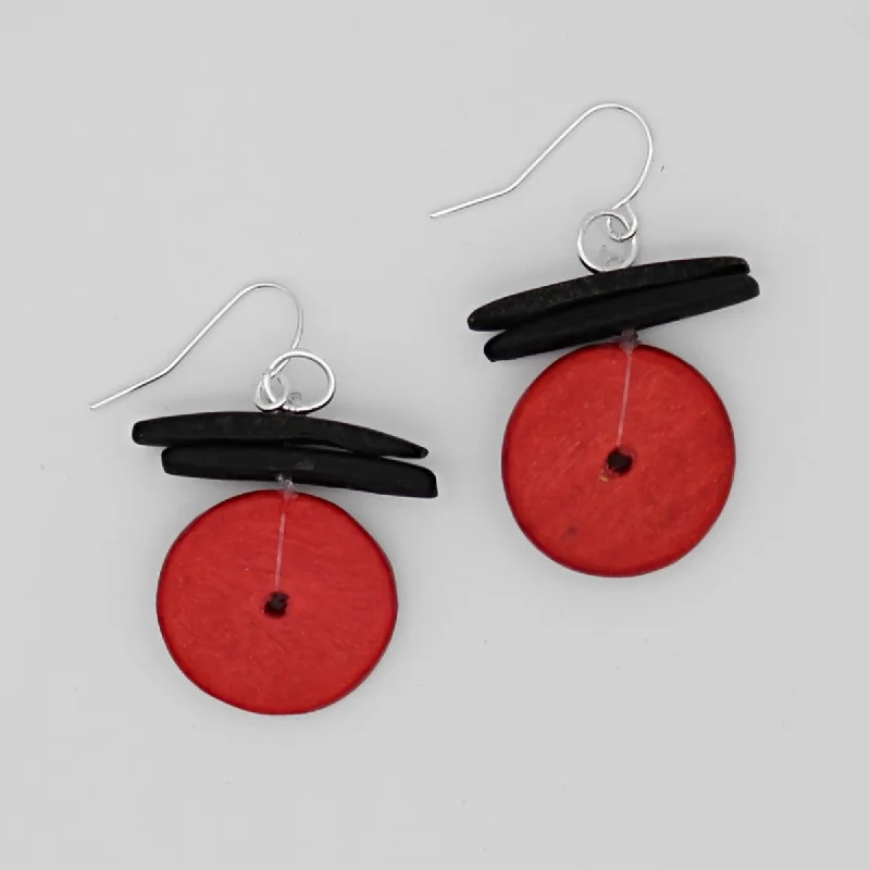 Hoop earrings with cut-out designs for a creative and lightweight effect-Red Elaine Earrings