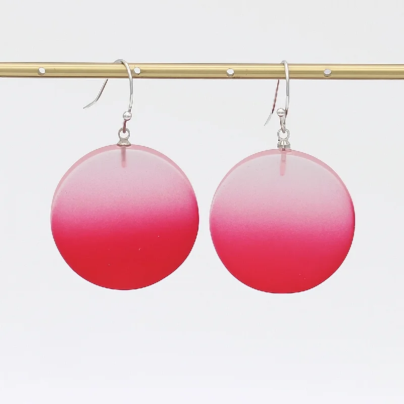 Best hoop earrings with minimalist designs for a clean and modern aesthetic-Red Fantasy Ombre Earrings