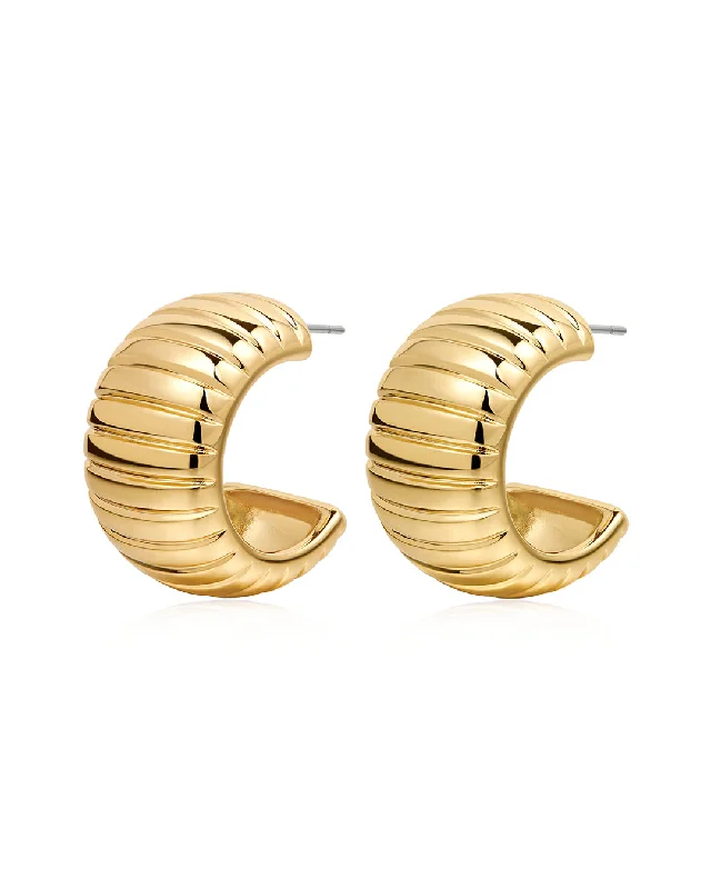 Hoop earrings with dangling charms for a playful and fun look-Remy Ridged Hoops