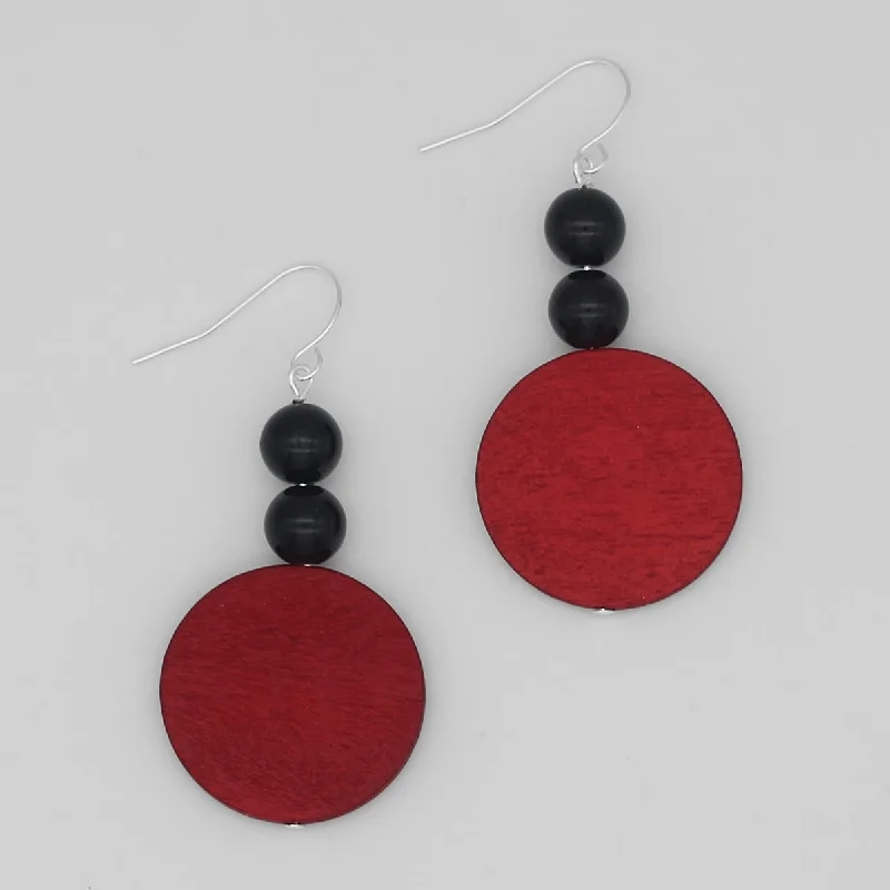 Best hoop earrings with butterfly motifs for a playful and whimsical appearance-Red Round Emery Dangle Earring