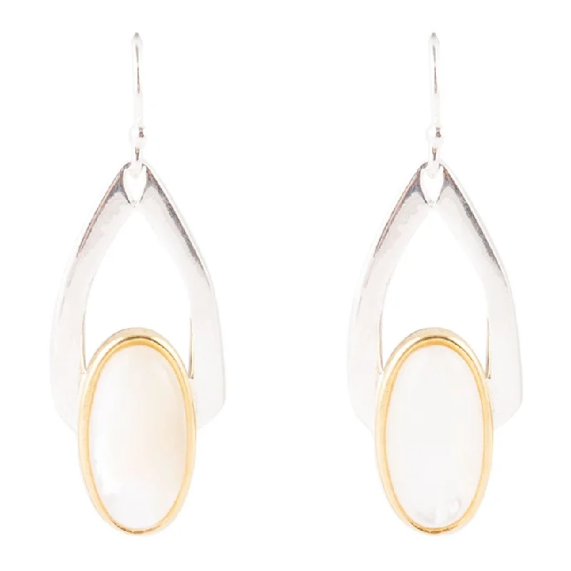 Hoop earrings with leather accents for a sleek and bold combination-Shine Bright Mother of Pearl Earrings