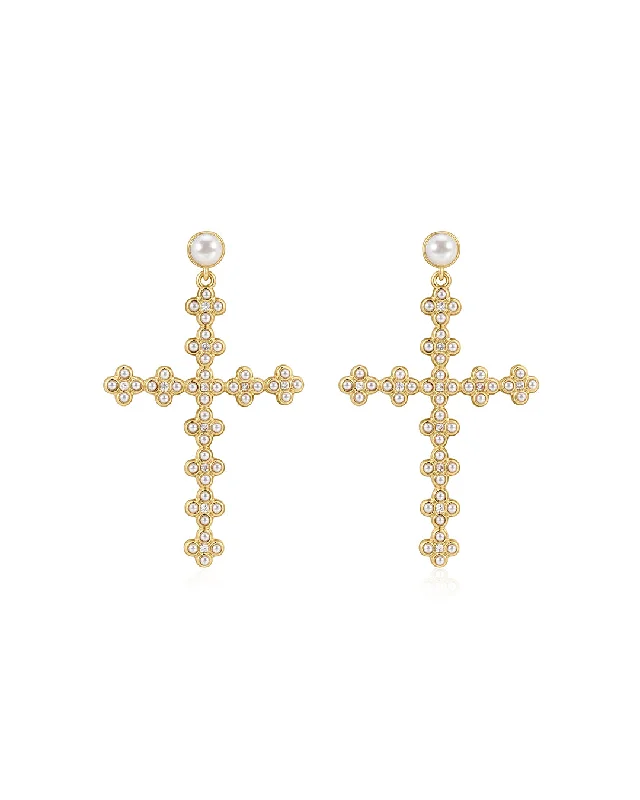 Best hoop earrings with vintage-style detailing for a nostalgic and timeless look-The Daisy Stud Cross Earrings