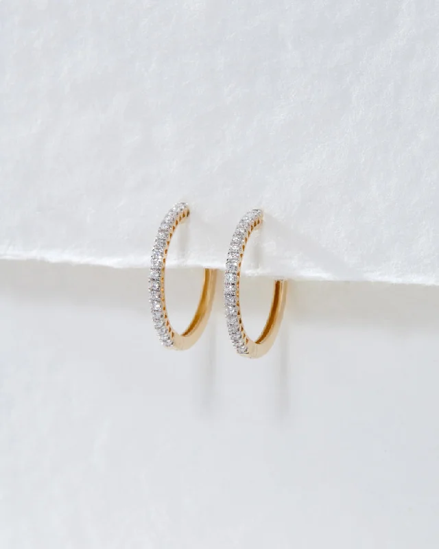 Medium hoop earrings for an everyday look with the perfect balance of style-The Dreamy Diamond Hoops (18mm)