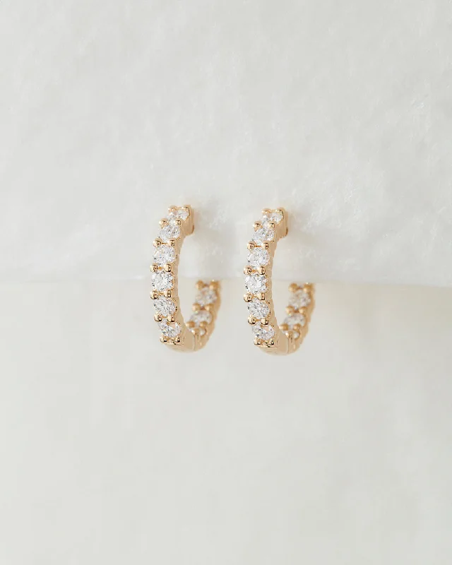 Best hoop earrings with matte finish for a sophisticated, understated design-The Forever Flawless Diamond Huggies