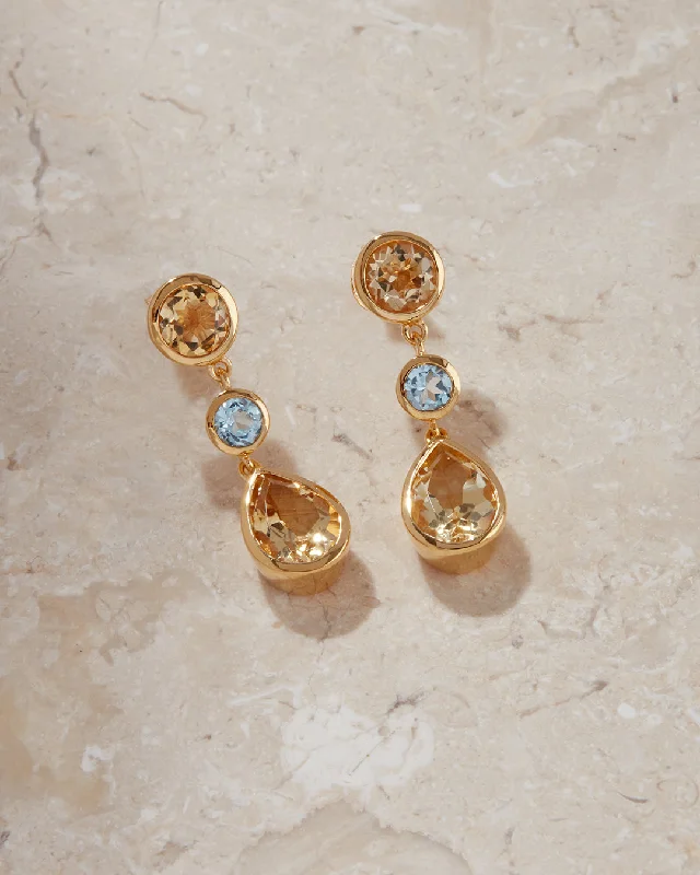 Hoop earrings with faceted crystals for added sparkle and shine-The Helena Studs