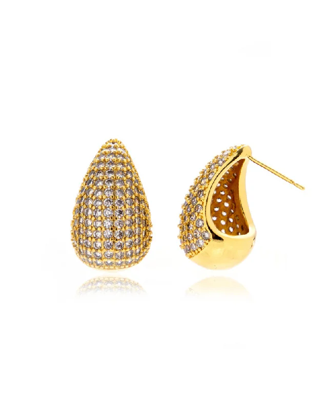 Best hoop earrings with gold for a luxurious and timeless look-The Pave Gia Earrings