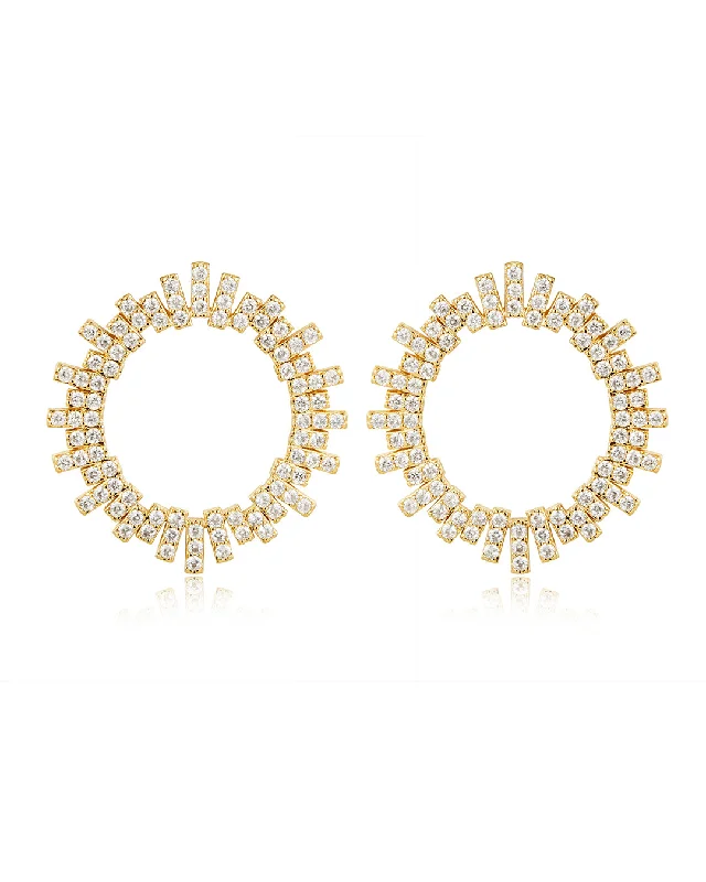 Best hoop earrings with geometric hexagon shapes for a modern, angular look-The Pave Ray Earrings