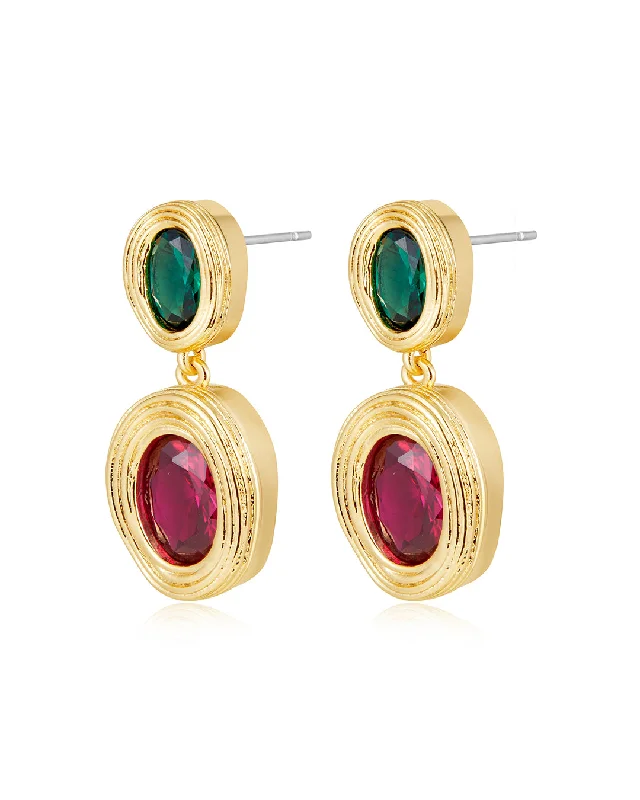 Best hoop earrings with floral designs for a feminine and delicate look-The Royale Stone Drop Studs