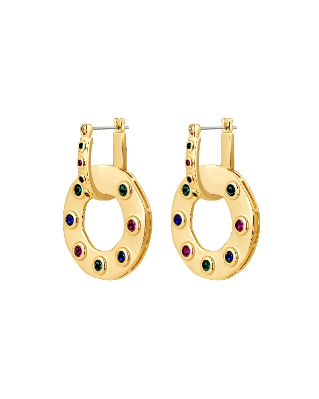 Hoop earrings with polished metal for a shiny and high-quality finish-The Royale Stone Statement Earrings