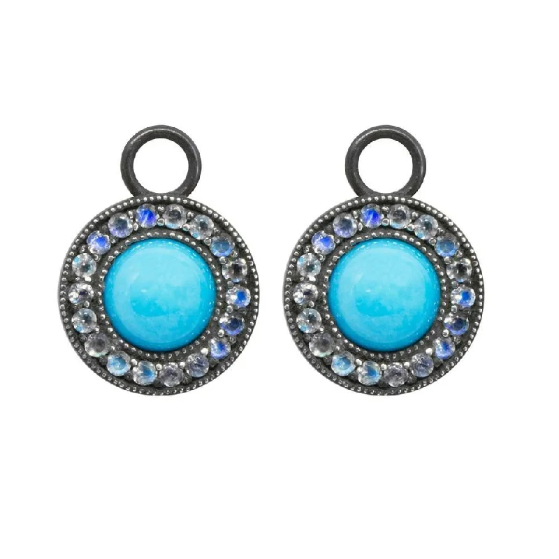 Best hoop earrings with lever-back closures for secure and easy wear-Turquoise & Moonstone Earrings Jackets